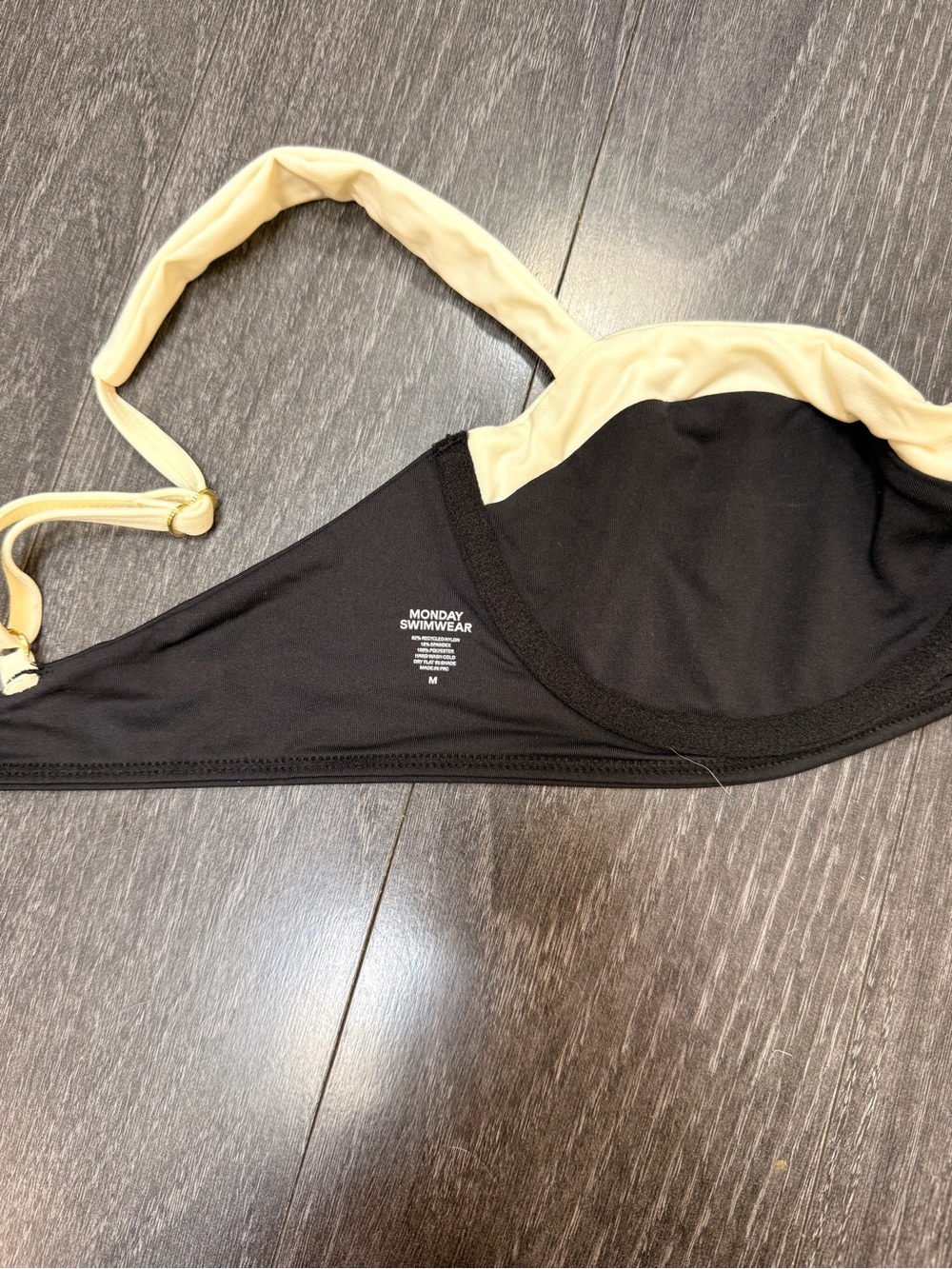 Colorblock Black and Cream Bikini Top - Picture 4 of 4